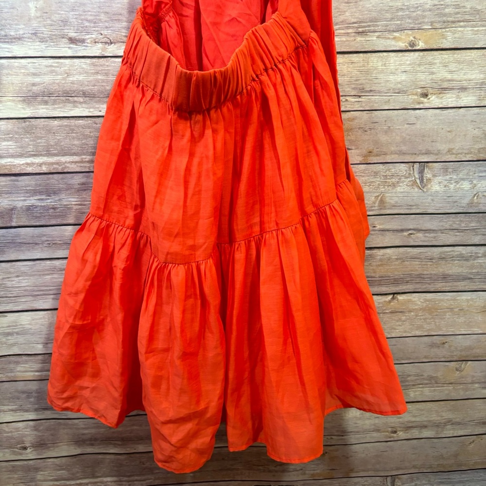 ASOS Design Orange Halter Tiered Mini Dress Size 4 D3 - Picture 8 of 10